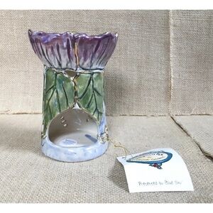 Purple Flower Wax Warmer Candle Holder Clayworks Heather Goldmine Fairy Core